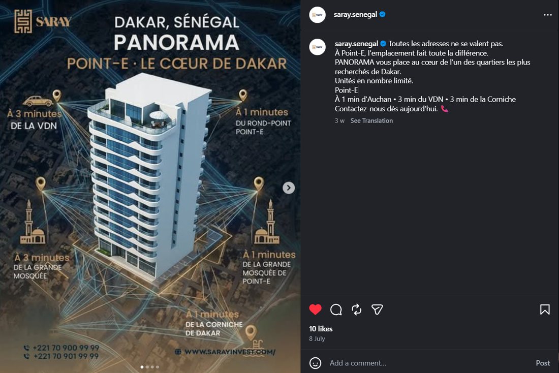 PANORAMA location post, Point-E Dakar